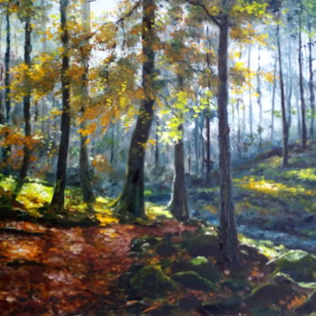 Painting titled "Autumn morning / Ma…" by Attila Endrey-Nagy, Original Artwork, Oil
