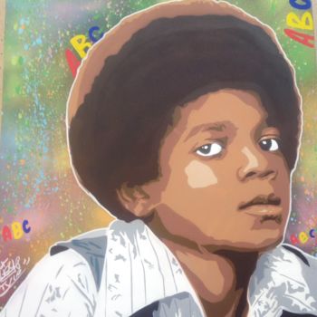 Painting titled "michael jackson (sp…" by Diego Style, Original Artwork, Spray paint