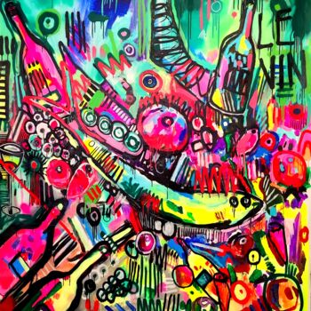 Картина под названием "“Paleta de Sabores”" - Ener Asniak, Подлинное произведение искусства, Рисунок распылителем краски