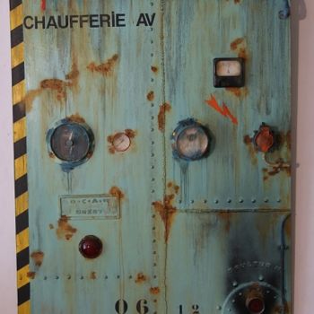 Painting titled "chaufferie cargo va…" by Jacques Engleraud, Original Artwork, Oil
