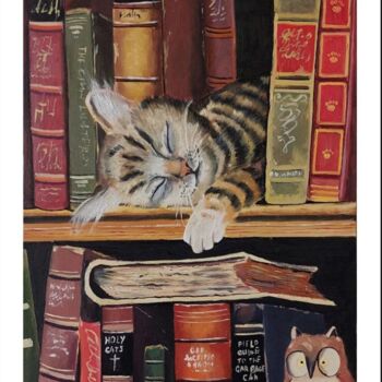 Painting titled "Cat's life" by Engo, Original Artwork, Oil