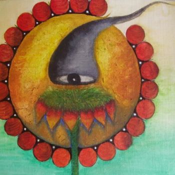 Schilderij getiteld "The observer" door Manoela Almeida Santos, Origineel Kunstwerk