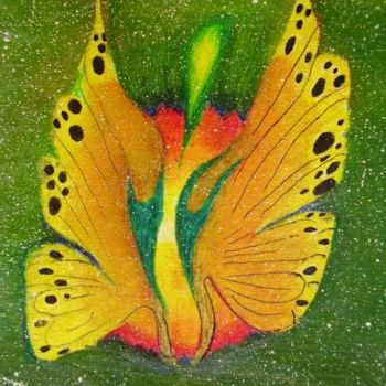 Malerei mit dem Titel "The Butterfly and t…" von Manoela Almeida Santos, Original-Kunstwerk