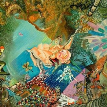 Картина под названием "Altalena" - Luca Geremia Russo Multiverse Maze Art, Подлинное произведение искусства, Масло Установле…