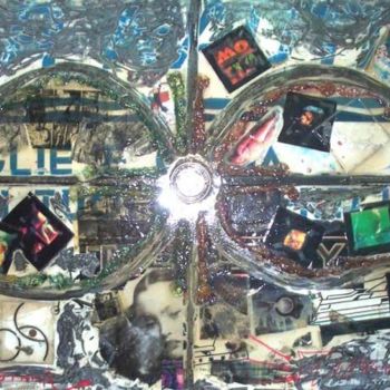 印花与版画 标题为“Electrogothmix” 由Luca Geremia Russo Multiverse Maze Art, 原创艺术品, 拼贴 安装在金属上