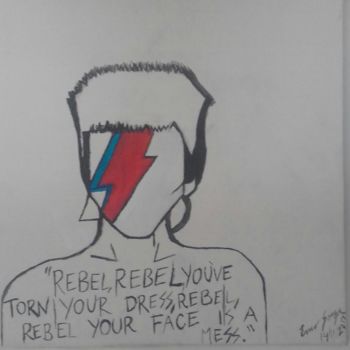 Peinture intitulée "Mr Bowie" par Ênio Souza, Œuvre d'art originale