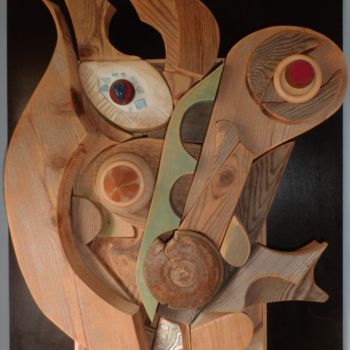 Skulptur mit dem Titel "caos.jpg" von Ennio Bastiani, Original-Kunstwerk, Holz