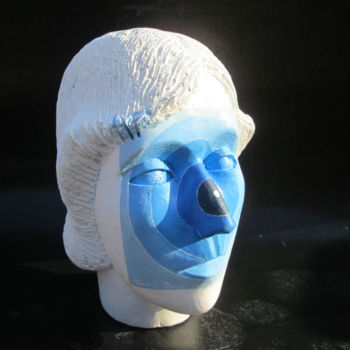 Scultura intitolato "Alberto's eyes with…" da Ennio, Opera d'arte originale, Gesso