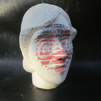 Sculpture titled "Alberto eyes with C…" by Ennio, Original Artwork, Plaster