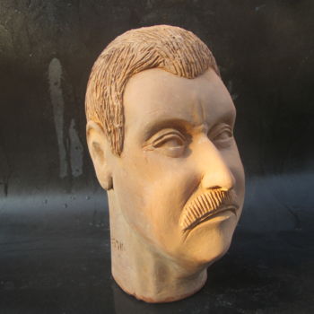 Sculpture titled "autoritratto/self p…" by Ennio, Original Artwork, Terra cotta