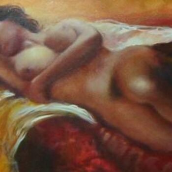 Peinture intitulée "Eva  assopita" par De Rosa Ennio, Œuvre d'art originale