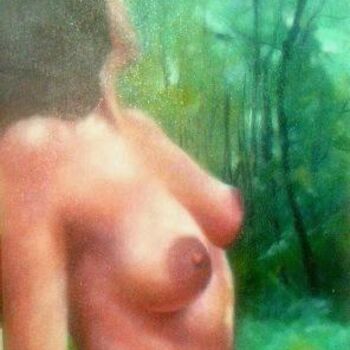 Painting titled "Eva nel bosco" by De Rosa Ennio, Original Artwork