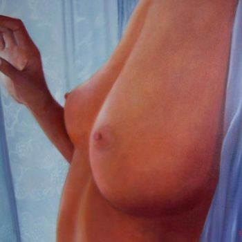 Peinture intitulée "Beyond the window" par De Rosa Ennio, Œuvre d'art originale