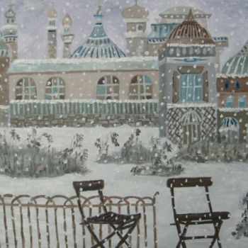 Картина под названием "Снежная зима" - Enom, Подлинное произведение искусства