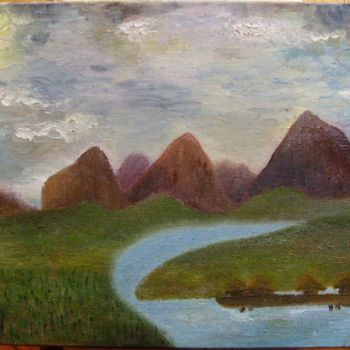 Painting titled "Пейзаж в восточном…" by Enom, Original Artwork