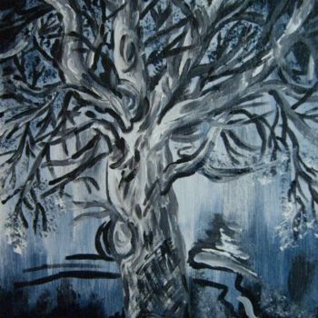 Painting titled "Magical tree" by Enom, Original Artwork, Oil