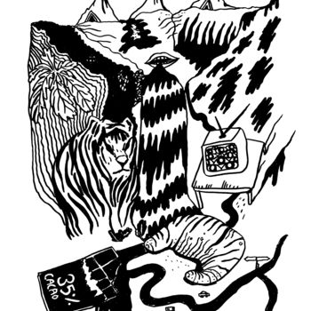 Gravures & estampes intitulée "Croissant Thunderbo…" par Enric Chalaux, Œuvre d'art originale, Sérigraphie