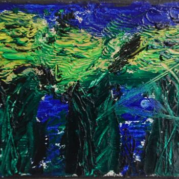 Malerei mit dem Titel "3 Bäume" von Enrico Haack, Original-Kunstwerk, Öl