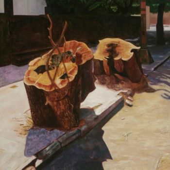 Pintura titulada "Troncos" por Enrique Hernandez, Obra de arte original, Otro