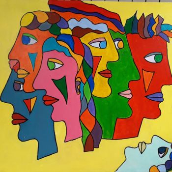 Peinture intitulée "INCOMUNICADOS" par Enrique Hofman, Œuvre d'art originale, Acrylique