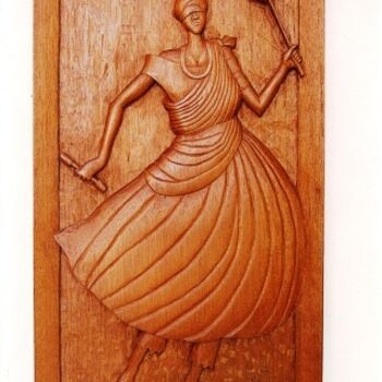 Escultura intitulada "Deusa do culto afro" por Kin, Obras de arte originais