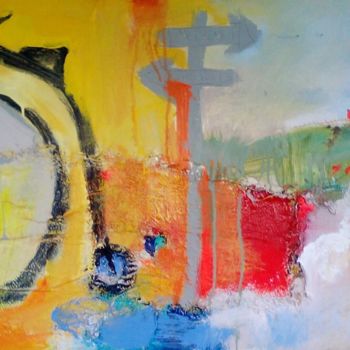 Schilderij getiteld "Tren con destino a…" door Enzo, Origineel Kunstwerk, Acryl