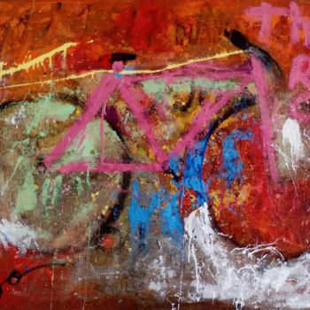 Schilderij getiteld "Carrera Rosada" door Enzo, Origineel Kunstwerk, Acryl