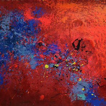 Peinture intitulée "Red and Orange" par Enzo, Œuvre d'art originale, Acrylique
