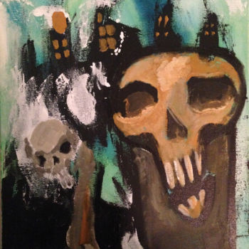 Painting titled "Death and her friend" by Enzo Furfaro, Original Artwork, Acrylic