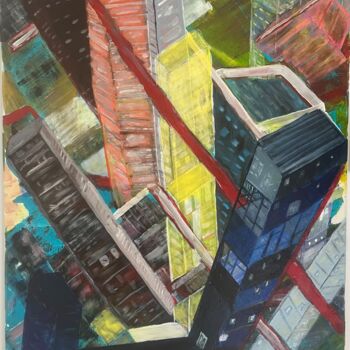 Schilderij getiteld "skyscraper" door Enzo D'Alfonso, Origineel Kunstwerk, Acryl