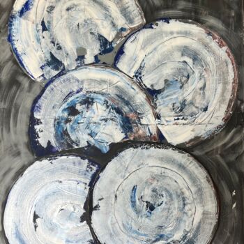 Painting titled "Circles" by Enzo D'Alfonso, Original Artwork, Acrylic Mounted on Wood Stretcher frame