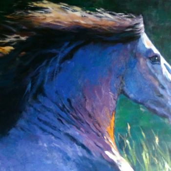 Painting titled "Caballo, 1.8" by Maerlo, Original Artwork, Oil