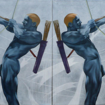 Malerei mit dem Titel "Simetria" von Equipquart, Original-Kunstwerk, Acryl