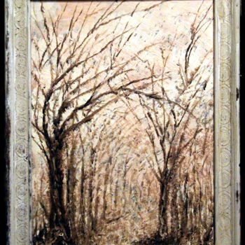 Pittura intitolato "alberi viale" da Poli, Opera d'arte originale