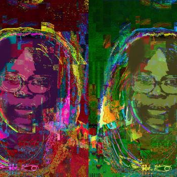 Grafika cyfrowa / sztuka generowana cyfrowo zatytułowany „Double visage 03” autorstwa Eric Vincent, Oryginalna praca, Malars…