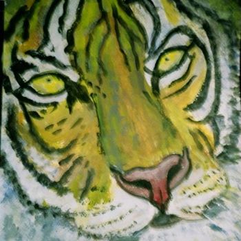 Painting titled "Tiger-" by Robert Berrigan, Original Artwork