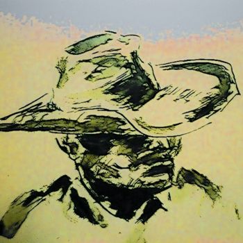 Malerei mit dem Titel "Tex" von Robert Berrigan, Original-Kunstwerk