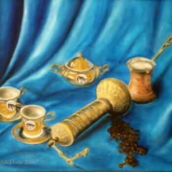 「Turkish Coffee」というタイトルの絵画 Erdal Bölükbaşıによって, オリジナルのアートワーク, オイル