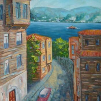 Pintura intitulada "Boğaz'da Bir Sokak…" por Erdal Bölükbaşı, Obras de arte originais