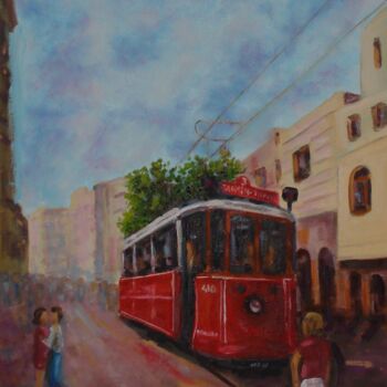 Painting titled "Beyoğlu Hatırası (M…" by Erdal Bölükbaşı, Original Artwork, Oil