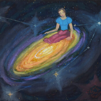 Schilderij getiteld "Andromeda Galaxy" door Erdal Bölükbaşı, Origineel Kunstwerk, Acryl