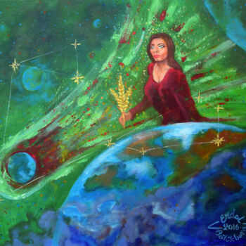 Pintura intitulada "Virgo Constellation" por Erdal Bölükbaşı, Obras de arte originais, Acrílico