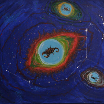 Ζωγραφική με τίτλο "Scorpion Constellat…" από Erdal Bölükbaşı, Αυθεντικά έργα τέχνης, Ακρυλικό