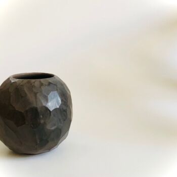 Sculpture titled "HEXAGON (Black Pott…" by Erdem Aybar, Original Artwork, Ceramics