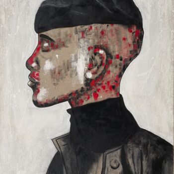 Peinture intitulée "Black Panther" par Erdna Andre, Œuvre d'art originale, Acrylique Monté sur Châssis en bois