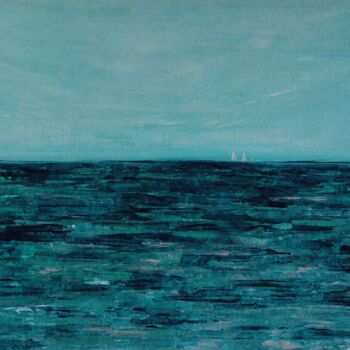 Painting titled "Horizon 1" by Erealpha, Original Artwork, Acrylic