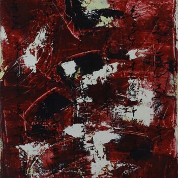 Pintura intitulada "Mantra rouge 1" por Erealpha, Obras de arte originais, Acrílico