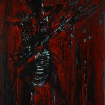 Painting titled "Metal Shaman" by Erealpha, Original Artwork, Acrylic