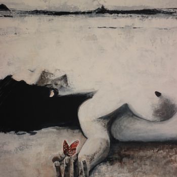 Peinture intitulée "une mort" par Erealpha, Œuvre d'art originale, Acrylique