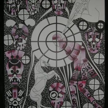 Dessin intitulée "Target" par Eric Amiel, Œuvre d'art originale